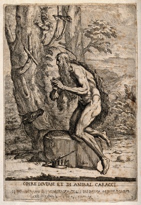 Saint Onuphrius [Humphrey]. Etching after Annibale Carracci.