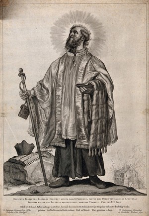 view Saint Odulph. Engraving by P. Soutman after himself, 1650.