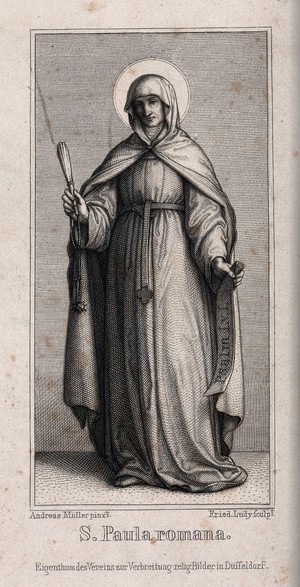 view Saint Paula. Engraving by F. Ludy after A. Müller.
