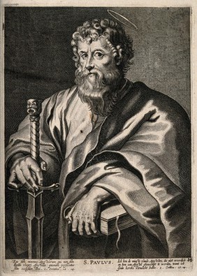 Saint Paul. Line engraving by N. Rÿckemans after Sir P.P. Rubens.