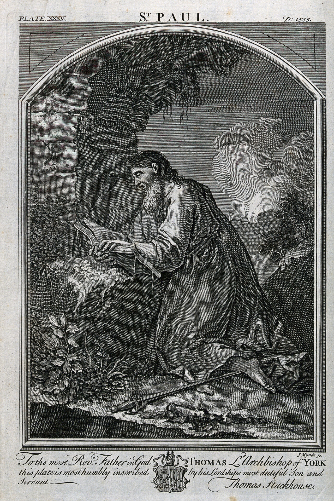 Saint Paul. Engraving by J. Mynde., 1743-1747, by Thomas Herring