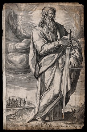 Saint Paul. Engraving by A. Collaert, 1592, after M. de Vos.