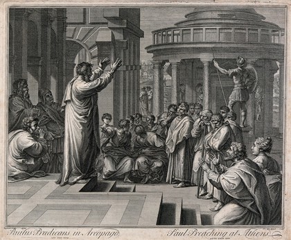 Saint Paul. Engraving by C. Du Bosc after Raphael.