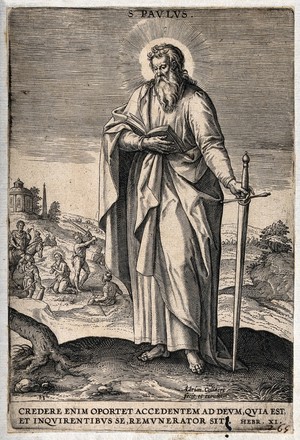 view Saint Paul. Engraving by A. Collaert.