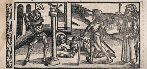 view Martyrdom of Saint Paul (?). Woodcut.