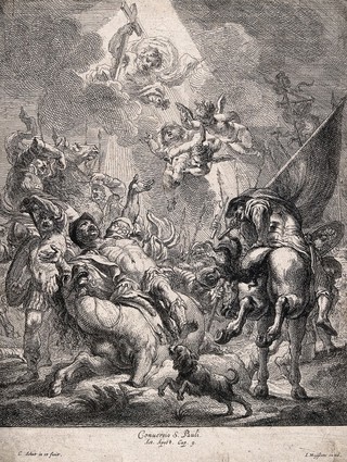Saint Paul: his conversion. Etching by C. Schut.