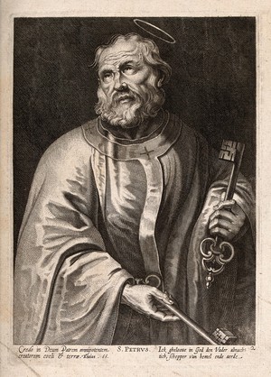 view Saint Peter. Line engraving by N. Ryckmans after Sir P.P. Rubens.