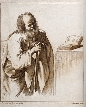 Saint Peter. Etching by S. Mulinari after G.F. Barbieri, il Guercino.