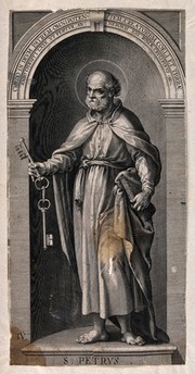 Saint Peter. Line engraving by L. Kilian, 1623, after J.M. Kager.