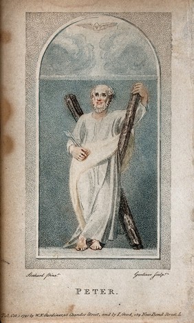 Saint Peter. Colour stipple engraving by W.N. Gardiner after T. Stothard.
