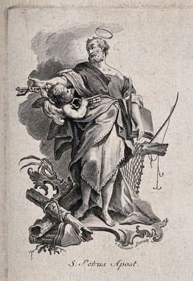 Saint Peter. Etching by A. Baratti.