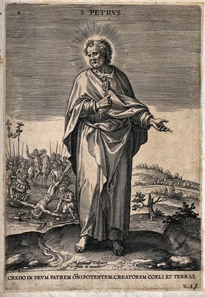 view Saint Peter. Engraving by A. Collaert.