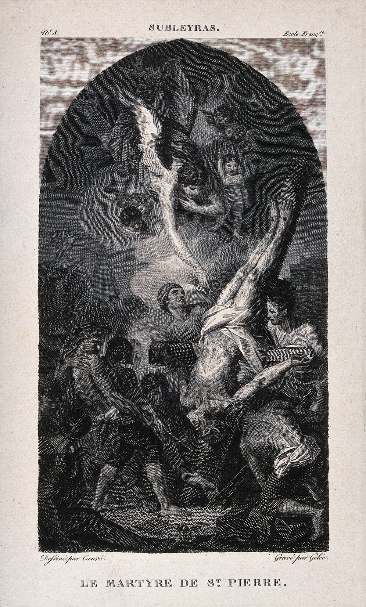 Martyrdom of Saint Peter. Engraving by A.F. Gelée after S. Coeuré after P.H. Subleyras., 1700-1799, by Pierre Subleyras