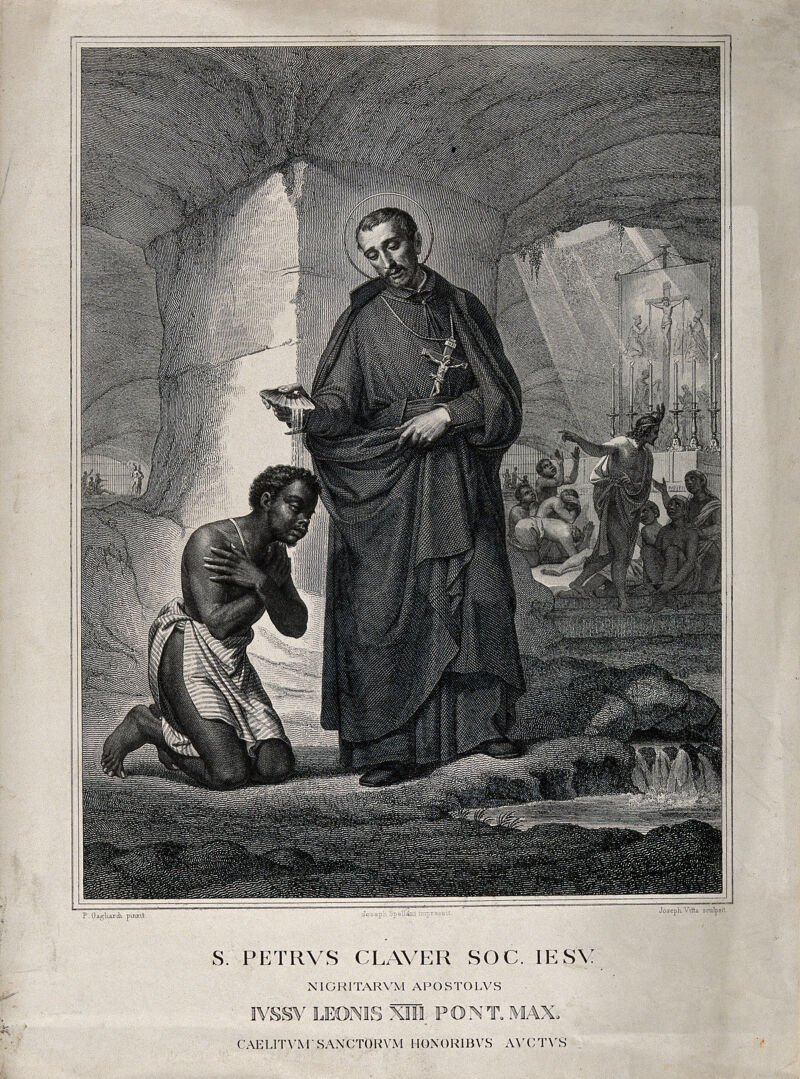 Saint Peter Claver. Engraving by J. Vitta after P. Gagliardi., by Pietro Gagliardi