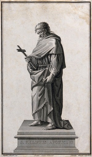 view Saint Philip. Engraving by S. Bianchi after G. Petrini after Raphael.