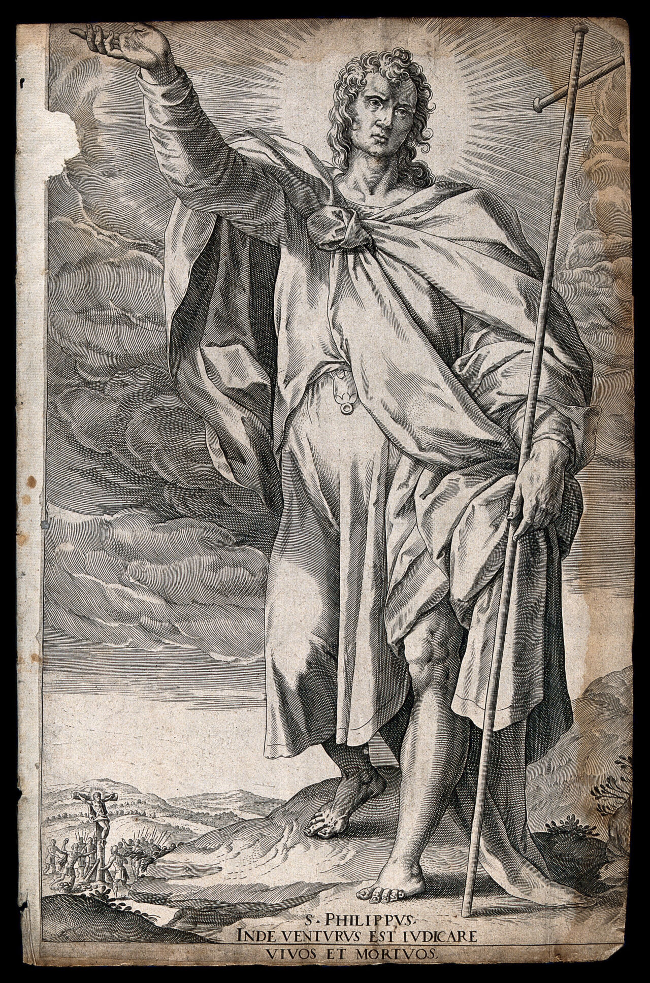 Saint Philip. Engraving by A. Collaert after M. de Vos., by Maerten de Vos