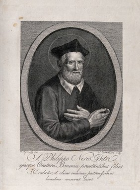 Saint Philip Neri. Engraving by S. Castellari after S. Tofanelli.