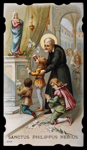 Saint Philip Neri. Colour lithograph, 1898.