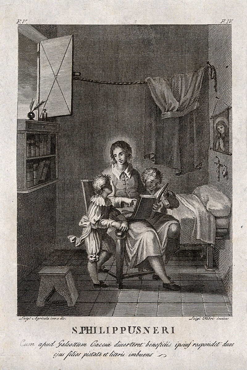 Saint Philip Neri. Engraving by L. Fabri after L. Agricola., by Luigi Agricola
