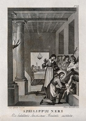 Saint Philip Neri. Engraving by P. Savorelli after L. Agricola.