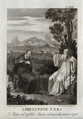 Saint Philip Neri. Engraving by G.B. Leonetti after L. Agricola.