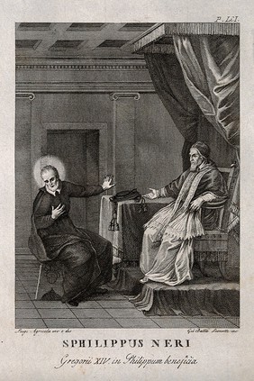 Saint Philip Neri. Engraving by G.B. Leonetti after L. Agricola.