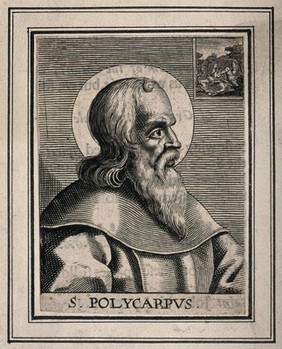 Saint Polycarp. Engraving.