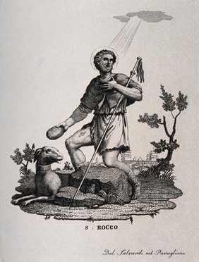 Saint Roch. Engraving.