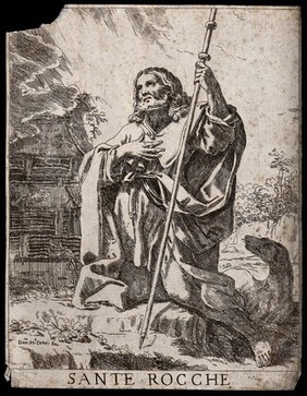 Saint Roch. Etching by D.M. Canuti.