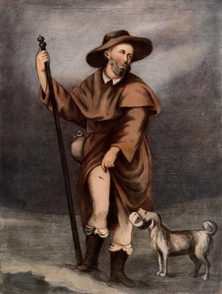 Saint Roch. Colour process print.