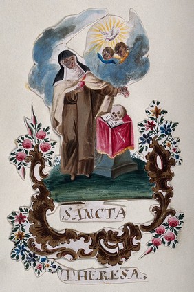 Saint Teresa. Gouache painting.