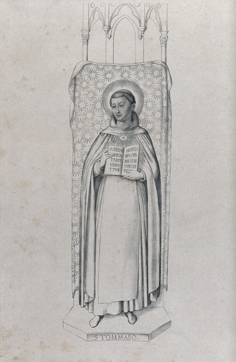 Saint Thomas the Apostle. Lithograph by J. Linnell, 1850-51, after Fra Giovanni da Fiesole (Fra Angelico)., 1850-51, by Fra Angelico