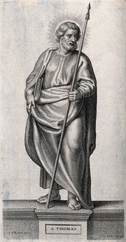 Saint Thomas. Line engraving after Sir P.P. Rubens.