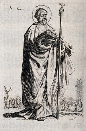 view Saint Thomas. Engraving after J. Callot.