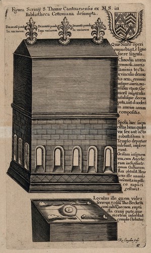 view Tomb of Saint Thomas of Canterbury. Engraving by R. Vaughan.