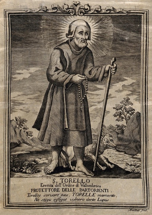 Saint Torello. Engraving by Barilati.