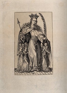 Saint Ursula. Etching by W.