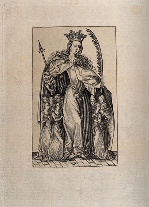 view Saint Ursula. Etching by W.