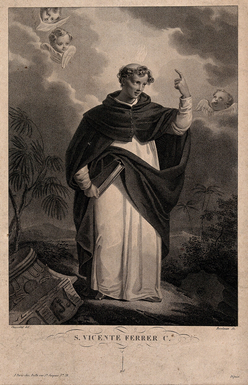 Saint Vincent Ferrer. Stipple engraving by Bocelman, 1843, after C.A. Chasselat., [1843], by Charles Abraham Chasselat