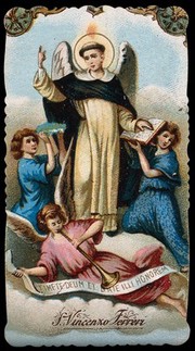 Saint Vincent Ferrer. Colour lithograph, 1900.