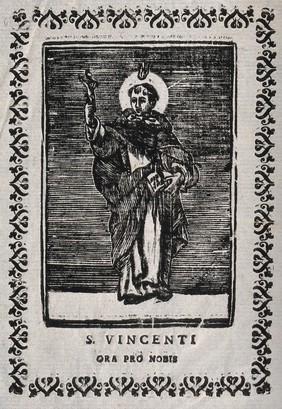 Saint Vincent Ferrer. Woodcut.