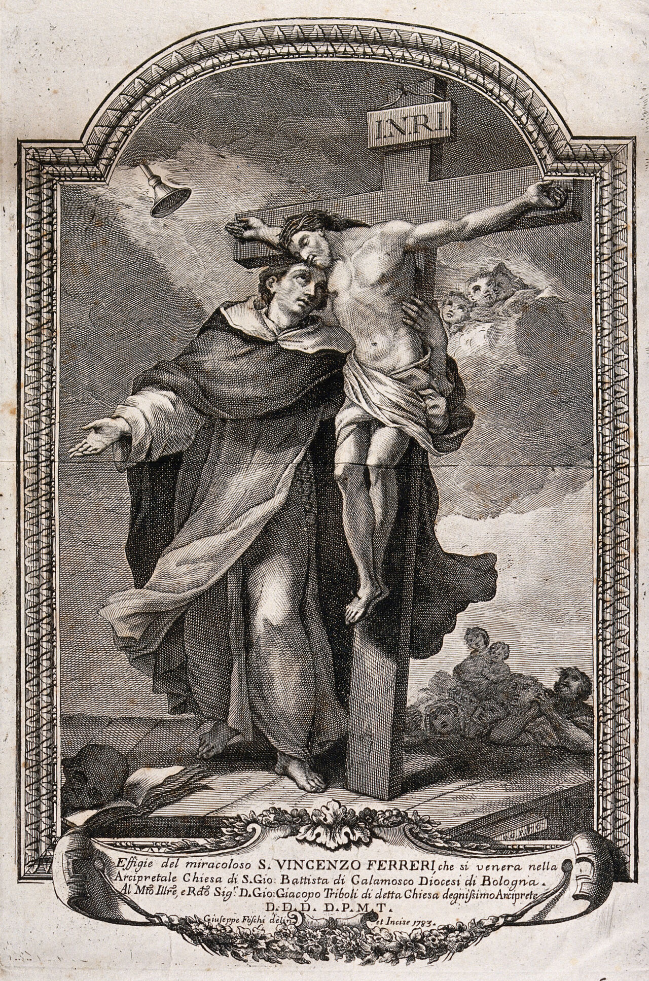 Saint Vincent Ferrer. Engraving by G. Foschi, 1783, after U. Gandolfi, 1776., 1783, by Ubaldo Gandolfi