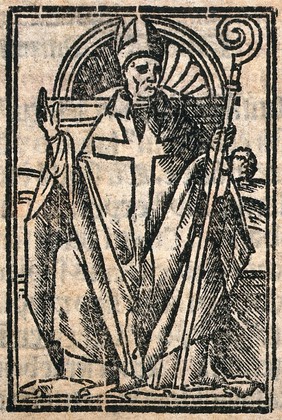 Saint Augustine of Hippo (?). Woodcut.