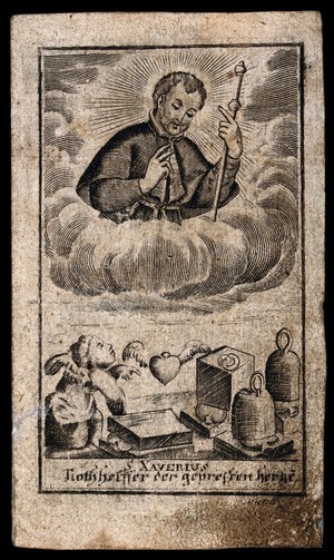 view Saint Francis Xavier. Engraving.