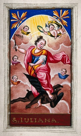 Saint Juliana. Gouache.