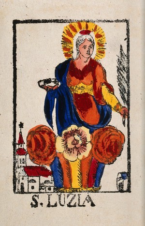 view Saint Lucy. Coloured lithograph (?).