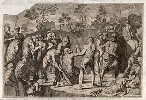 view Martyrdom of Saint Andrew. Etching by C. Cesi after G. Reni.