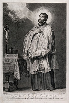 Saint Francis Xavier. Engraving by S.A. Bolswert after Sir P.P. Rubens.