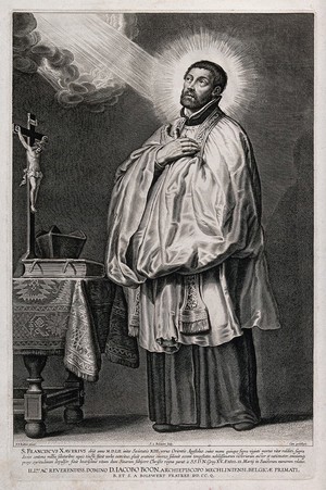 view Saint Francis Xavier. Engraving by S.A. Bolswert after Sir P.P. Rubens.