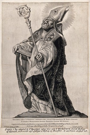 view Saint Gregory the Great. Engraving by C. de Visscher, 1650, after P. Soutman.